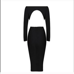 SEXY BLACK BANDAGE DRESS LONG SLEEVE SEXY
